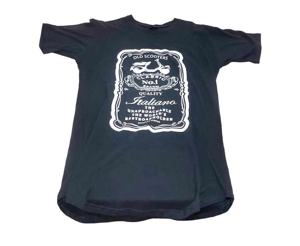 T-shirt old scooters Modello over size NERA