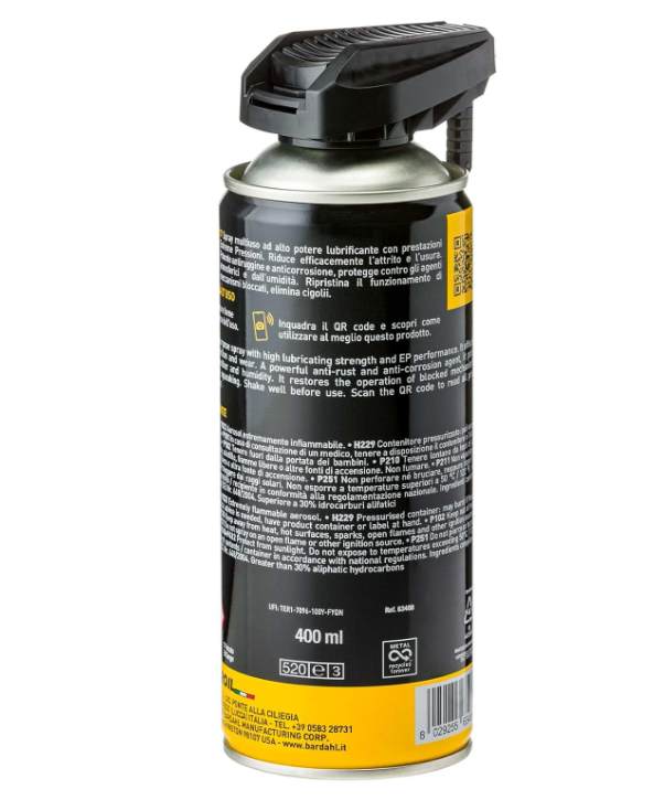 Lubrificante Spray Multiuso Bardahl K9 Multifunzione Auto Moto Scooter - 400 ml - immagine 2