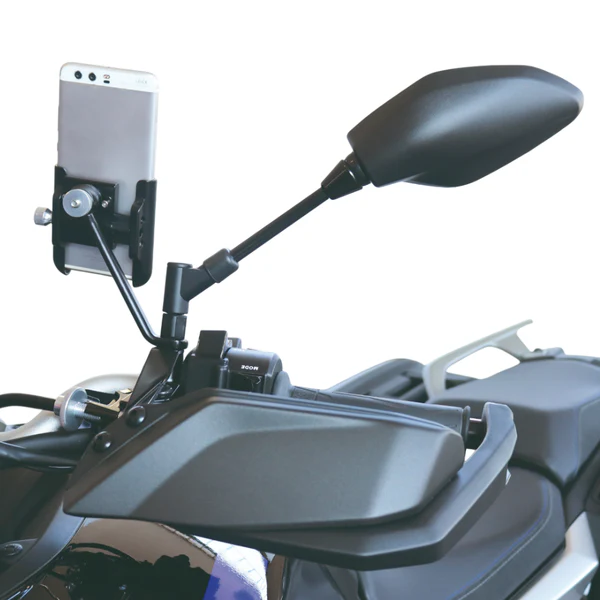 PIASTRA PORTA SUPPORTO TELEFONO CELLULARE IN ALLUMINIO SMARTPHONE ALLO SPECCHIETTO VESPA SCOOTER MOTO - immagine 3